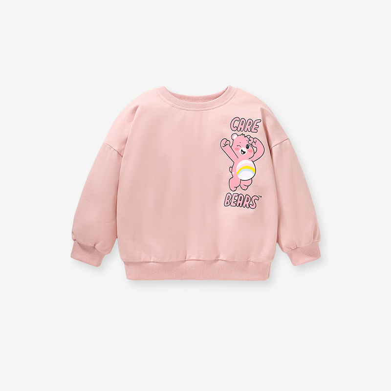 Baby & Kids Pink Autumn Bear Printing Tops