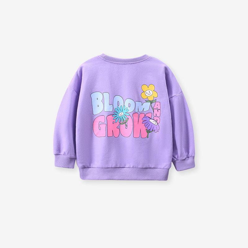 Baby & Kids Purple Flower Printing Tops
