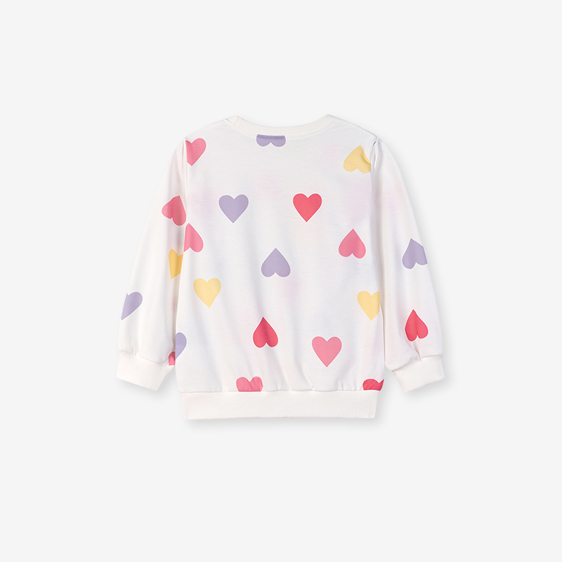 Baby & Kids Pink Autumn Heart Printing Tops