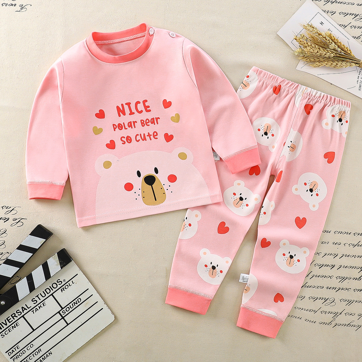 Baby & Kids 2-Piece Pink Printing Set