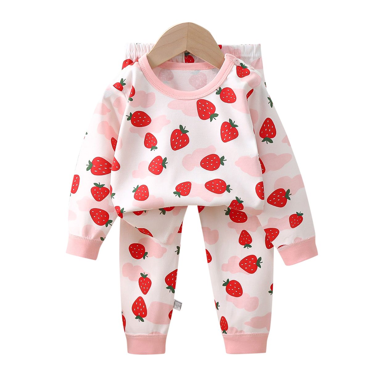 Baby & Kids 2-Piece Pink Strawberry Printing Set