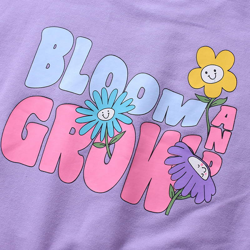 Baby & Kids Purple Flower Printing Tops