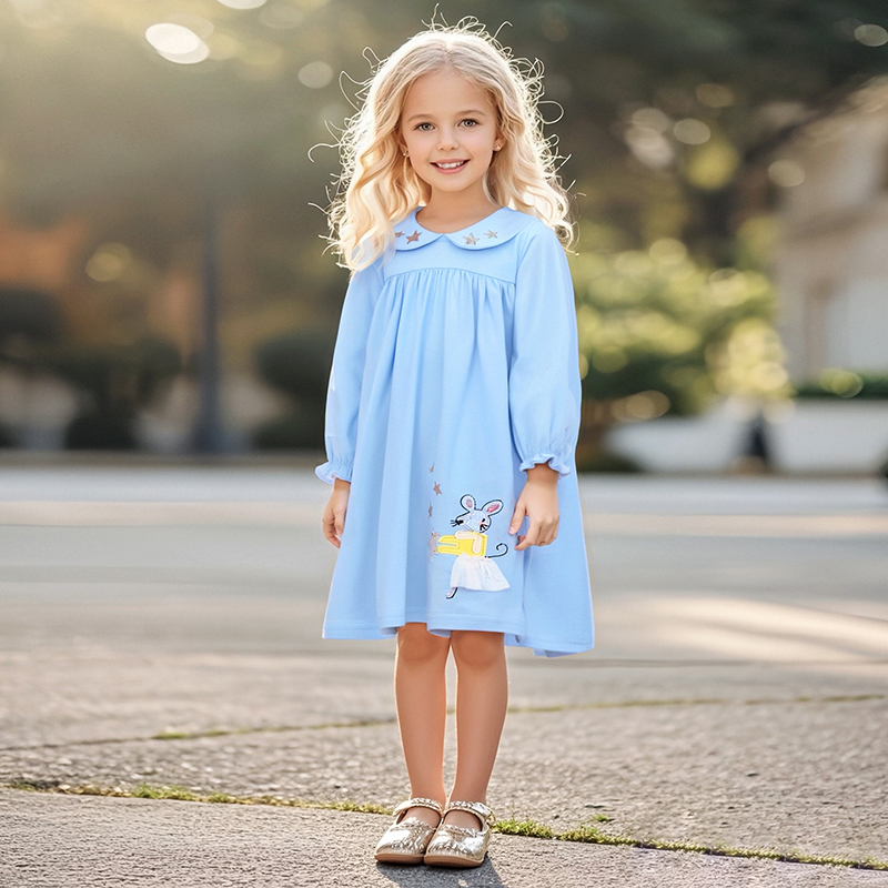 Baby & Kids Pink Autumn Cotton Unicorn Printing Dress