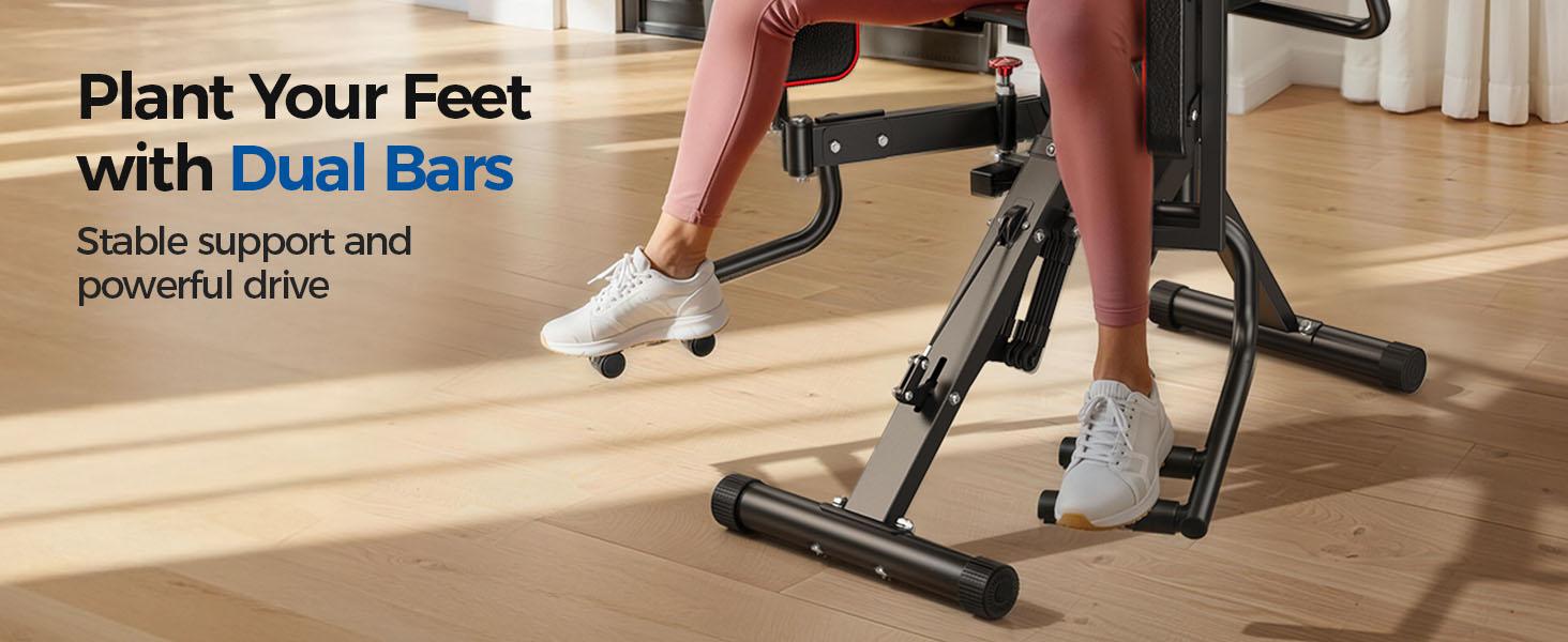 FED Fitness Flybird Series HA1 Hip Abductor Machine & Adductor Machine for Home Gym, Glute & Inner Thigh Trainer with 6 Adjustable Resistance Bands, Dual Foot Bar, Up to 108LBS Resistance