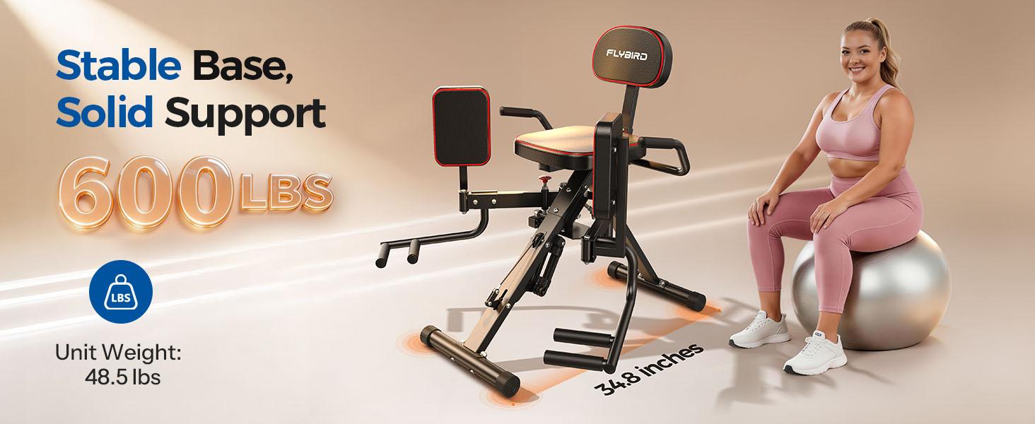 FED Fitness Flybird Series HA1 Hip Abductor Machine & Adductor Machine for Home Gym, Glute & Inner Thigh Trainer with 6 Adjustable Resistance Bands, Dual Foot Bar, Up to 108LBS Resistance
