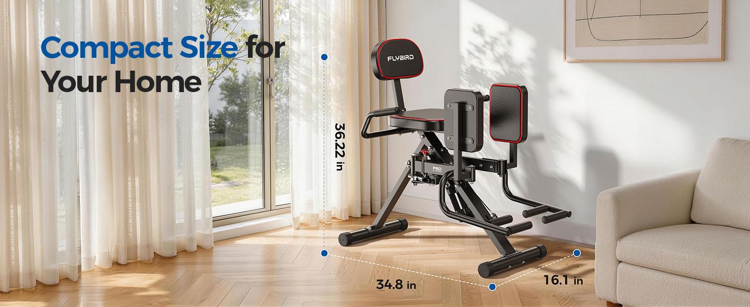 FED Fitness Flybird Series HA1 Hip Abductor Machine & Adductor Machine for Home Gym, Glute & Inner Thigh Trainer with 6 Adjustable Resistance Bands, Dual Foot Bar, Up to 108LBS Resistance