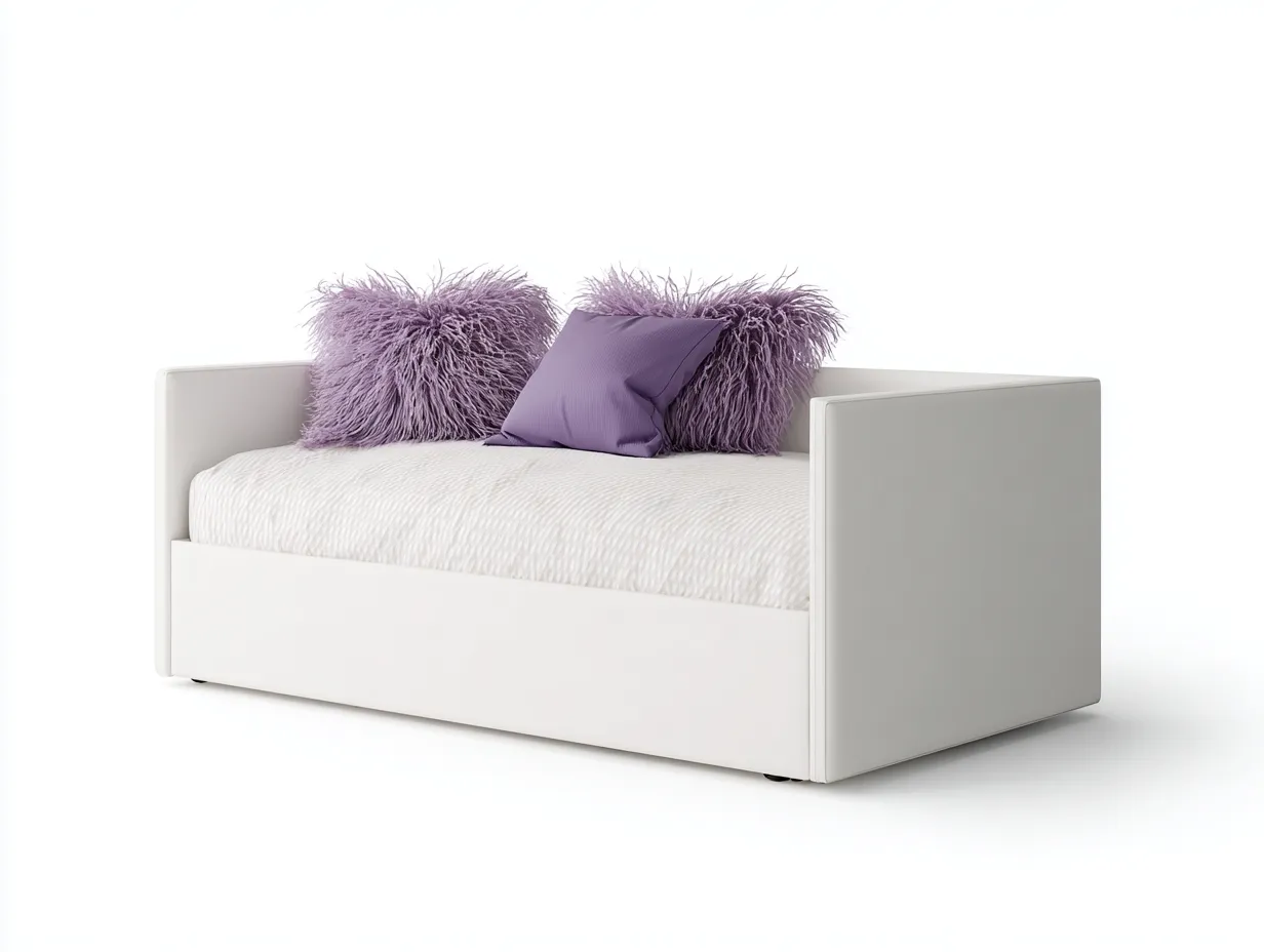 Schlafsofa Kunstleder 198x88x80 cm - weiß - kompakte Tagesbettform-Kaluxnohaus