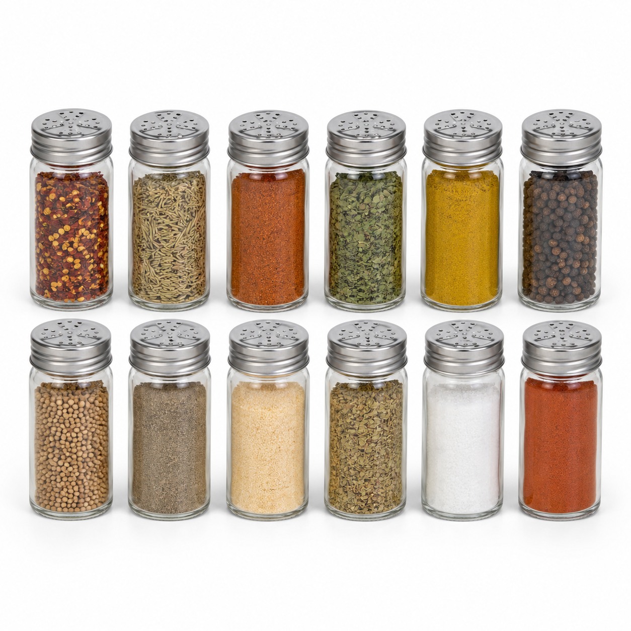 Gewürzgläser Set aus Glas mit Streueinsatz 12 teilig 120 ml-AvoriaNest