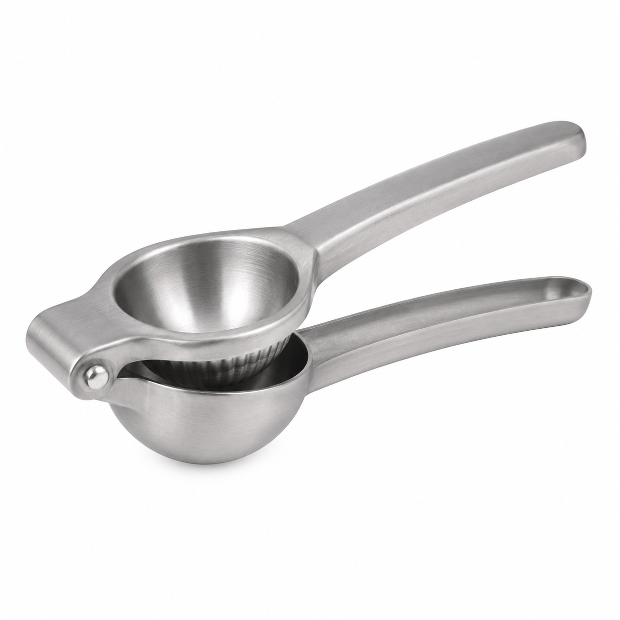 Manuelle Zitronenpresse aus Edelstahl 12 cm matt silber-AvoriaNest