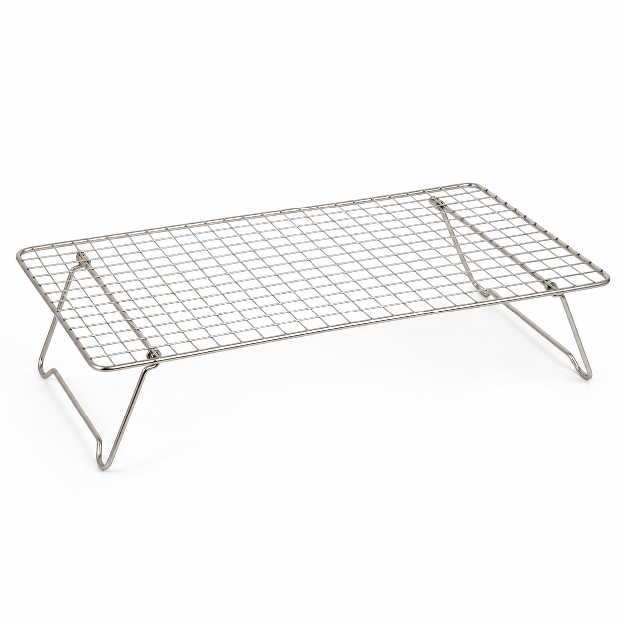 Klappbares Kuchengitter aus Edelstahl 40 x 25 cm silber-AvoriaNest