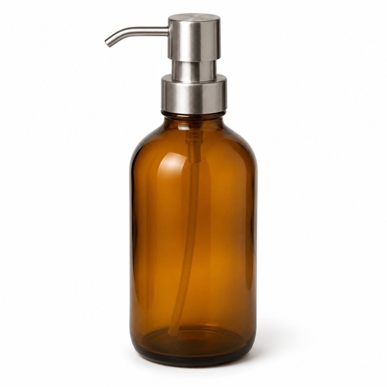 Seifenspender aus Glas mit Edelstahlpumpe 350 ml bernstein-AvoriaNest