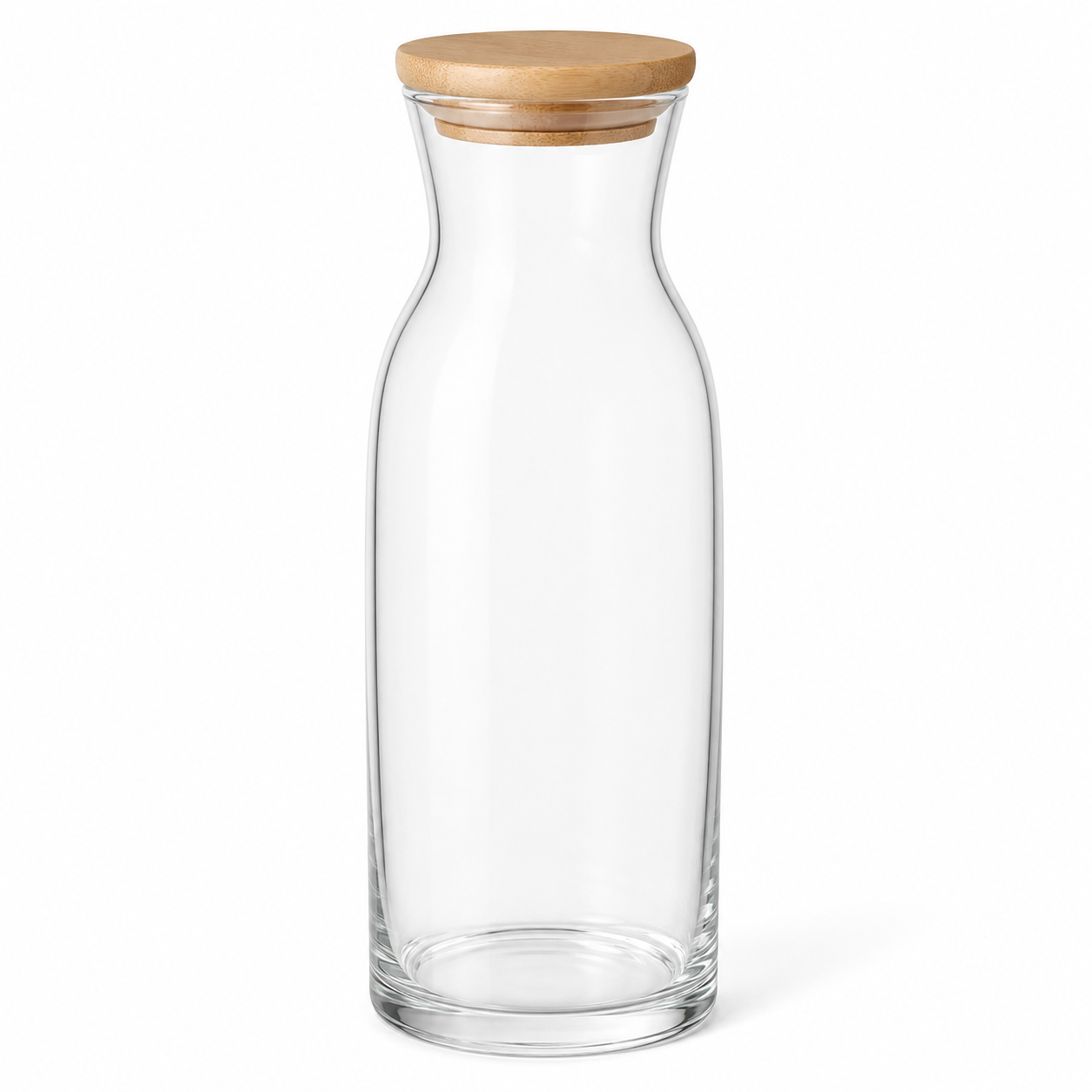 Glas Karaffe mit Holzdeckel 1 l klar für Wasser und Tee-AvoriaNest