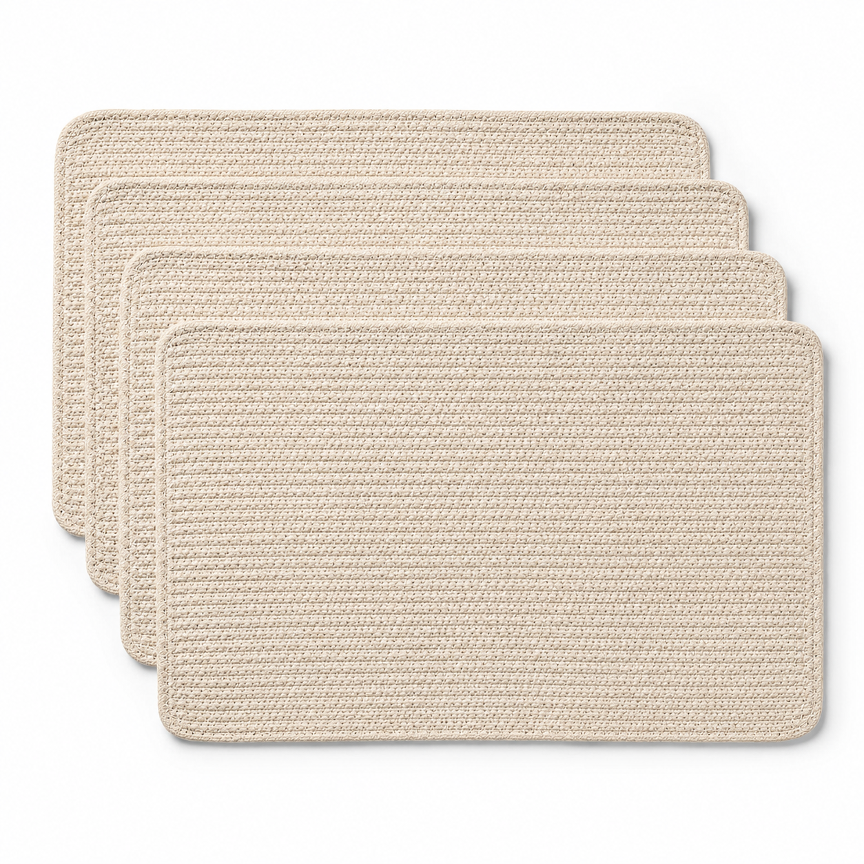 Tischset Set aus geflochtener Baumwolle beige 4 teilig-AvoriaNest