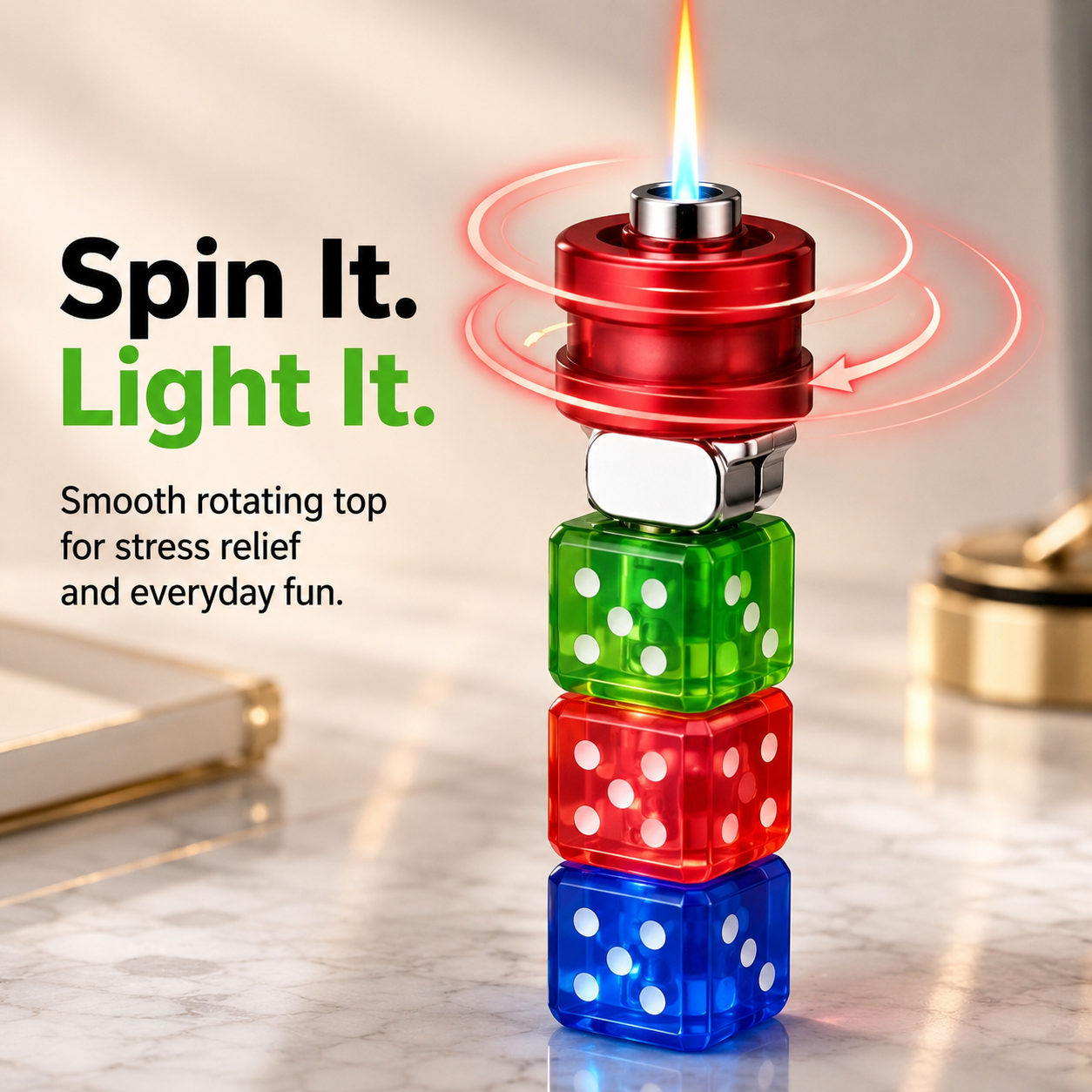 Tactile rotating top detail