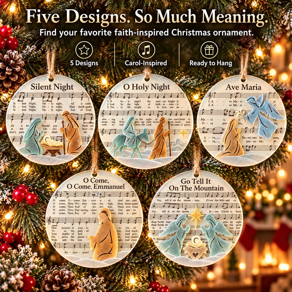 🎶 Sea Glass Christmas Hymn Ornaments