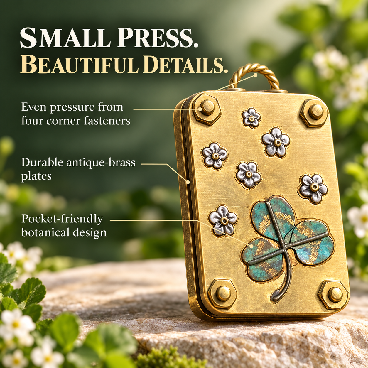 🌸 Mini Portable Flower Press Kit （with 10 Pressing Paper Sheets） – Preserve Flowers & Create Beautiful Keepsakes 🌿