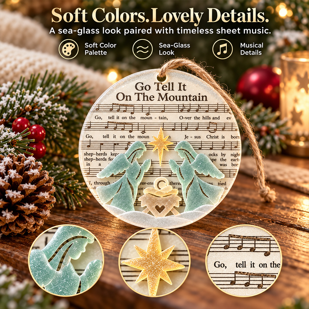 🎶 Sea Glass Christmas Hymn Ornaments