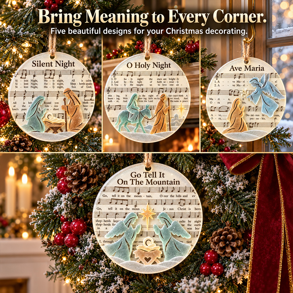 🎶 Sea Glass Christmas Hymn Ornaments