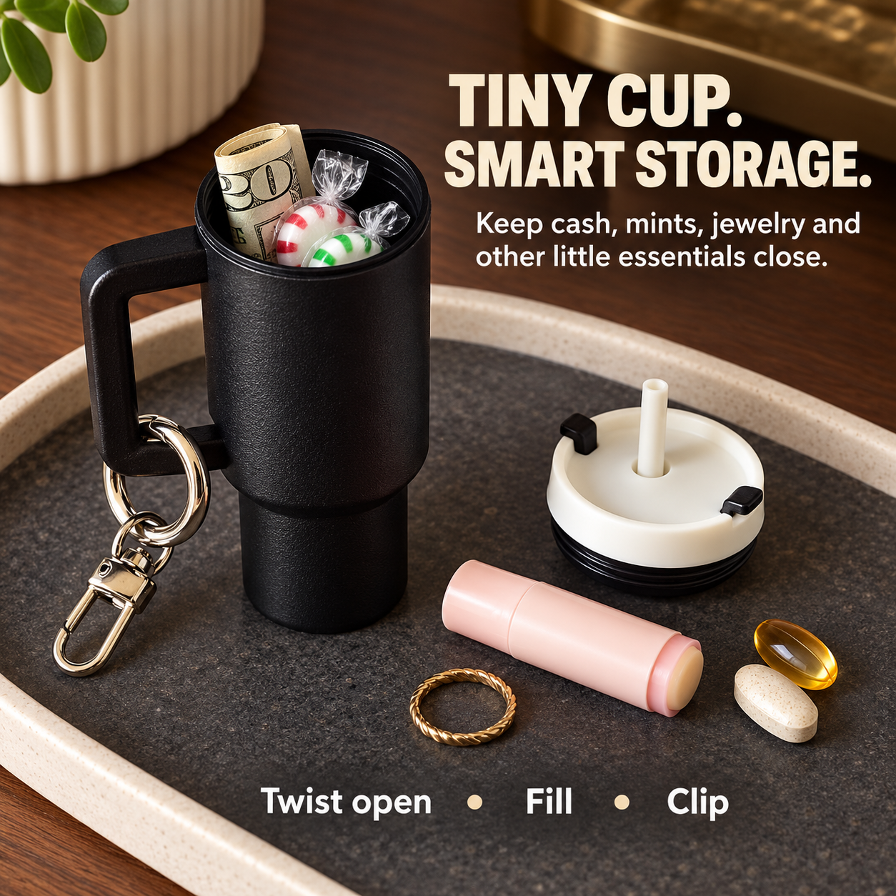 🔥 Early Christmas Special – 49% OFF! 🤩 Cute Mini Cup Keychain
