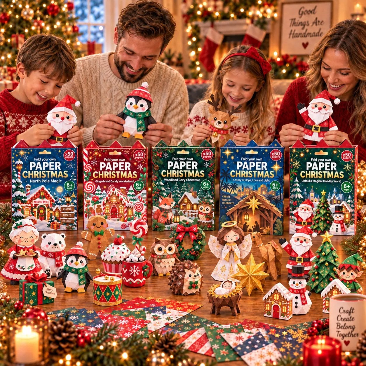 Last Day 57% OFF🎄Beginner-Friendly 3D Christmas Paper Craft Kit | Easy Layered DIY Holiday Decoration ✨
