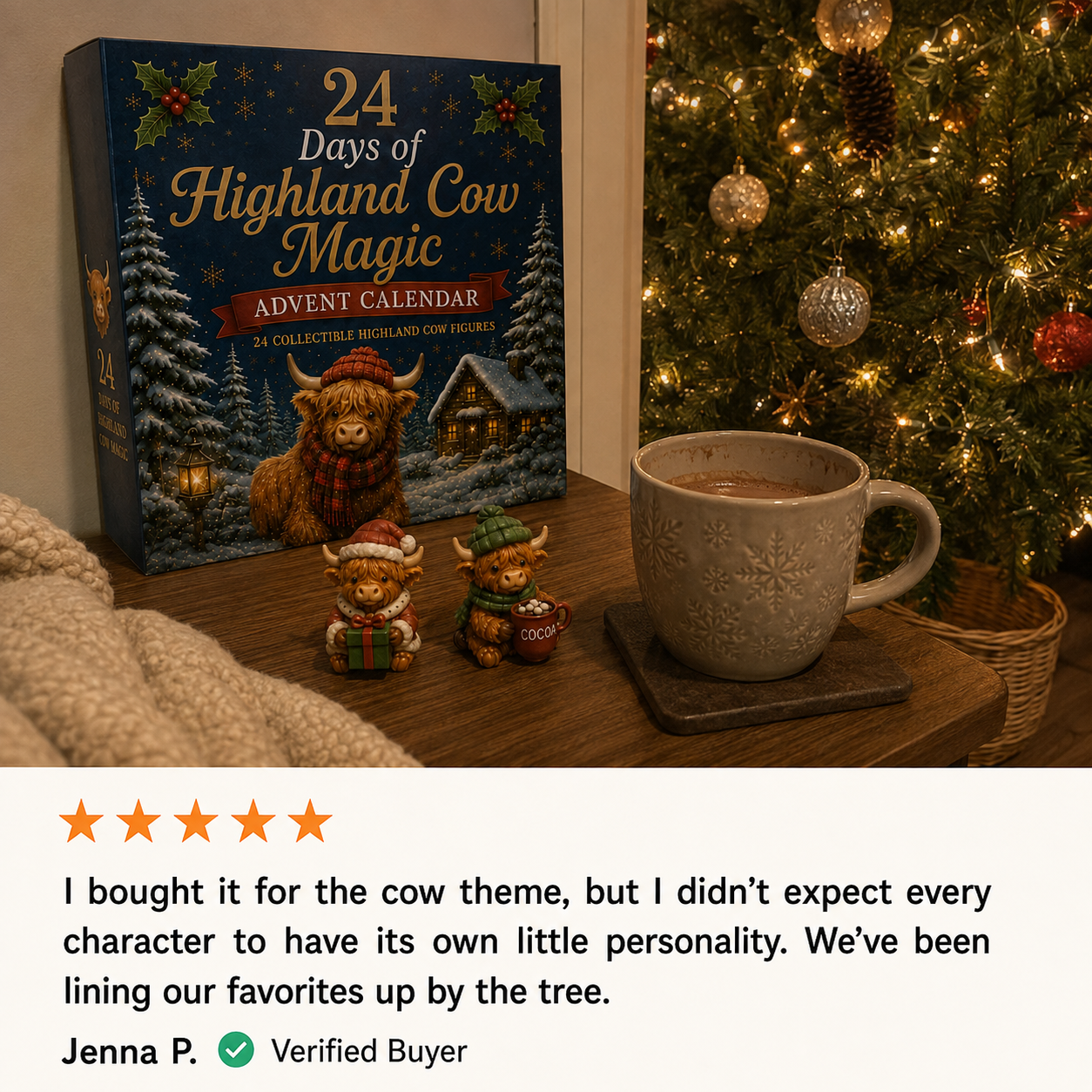 Highland cow Christmas image 1