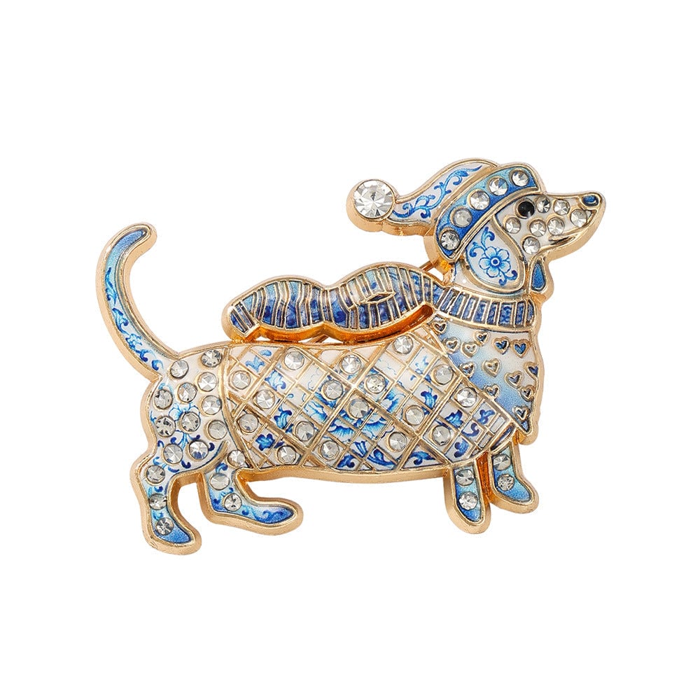🎄🐾Christmas Dachshund Brooch for Doxie Lovers