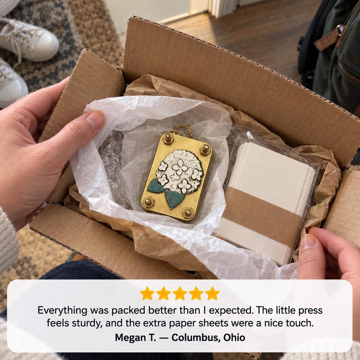 Customer review showing favorite flowers saved as keepsakes