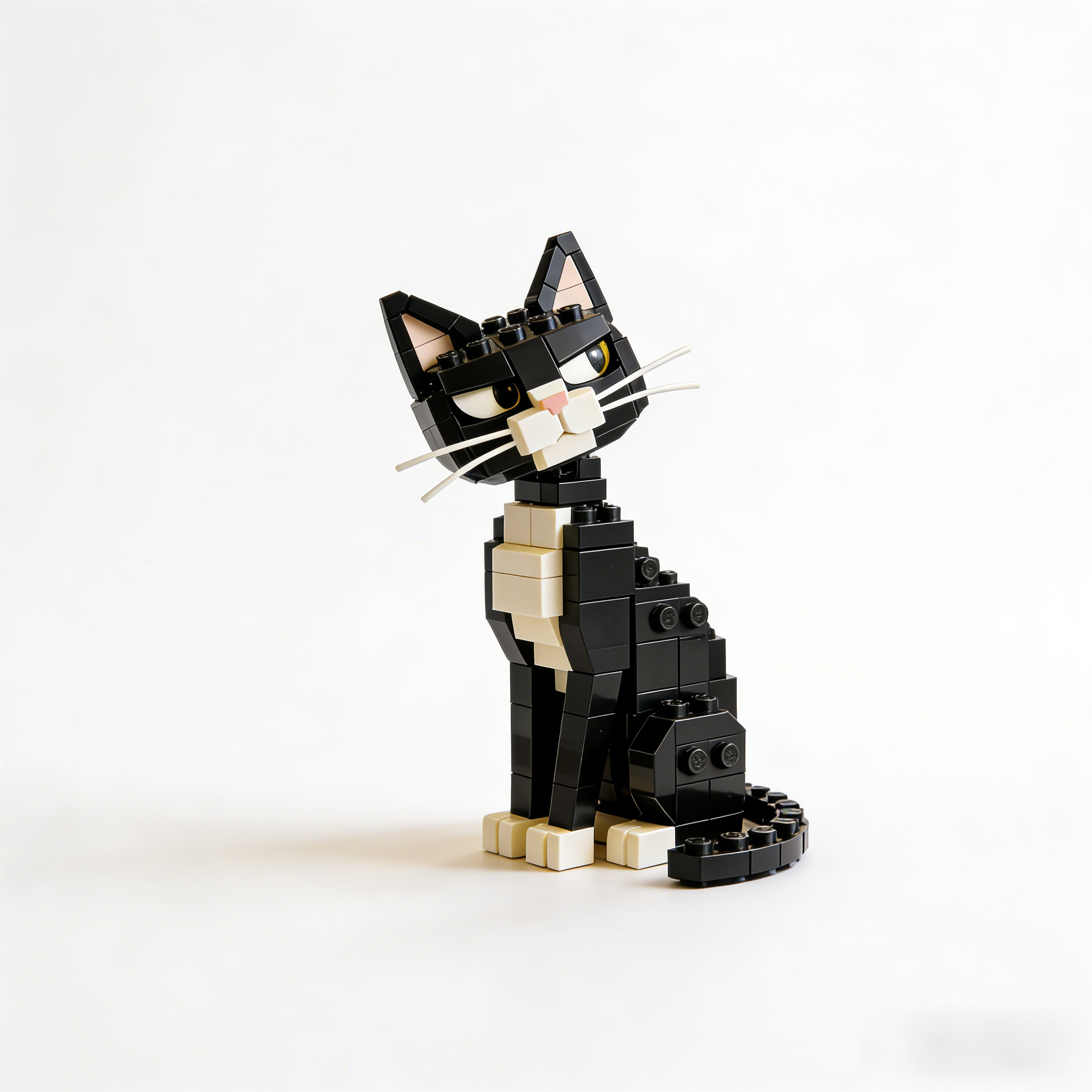Overdramatic Side-Eye Cat Brick Set – Funny Aloof Cat Model🐈‍⬛