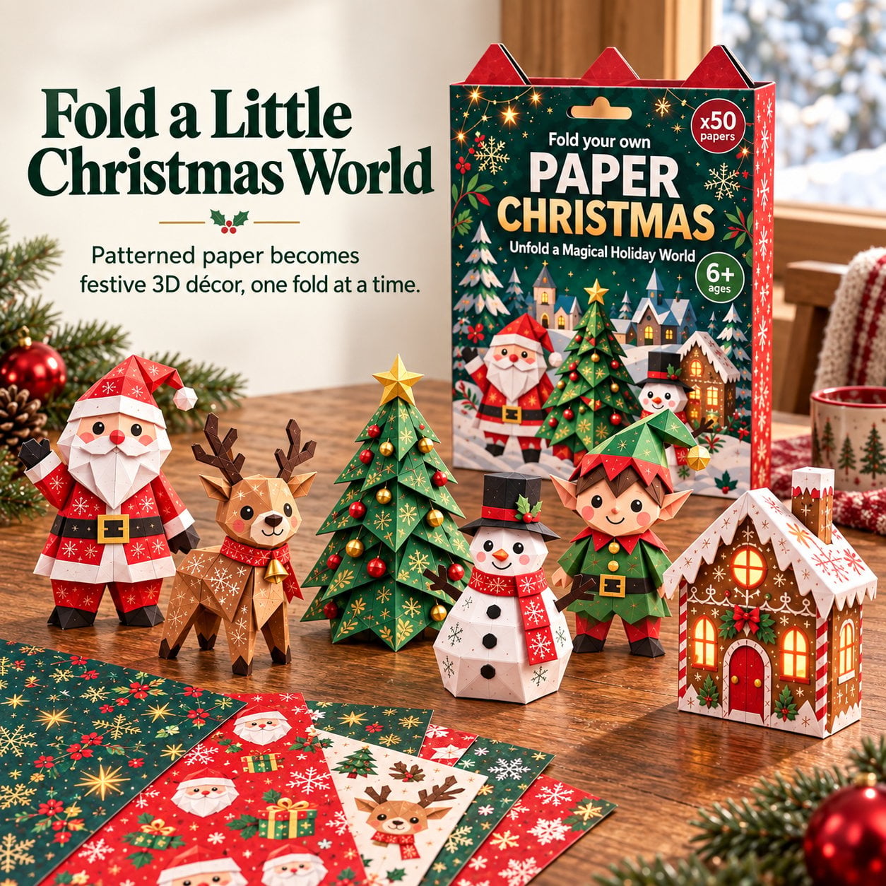 Last Day 57% OFF🎄Beginner-Friendly 3D Christmas Paper Craft Kit | Easy Layered DIY Holiday Decoration ✨
