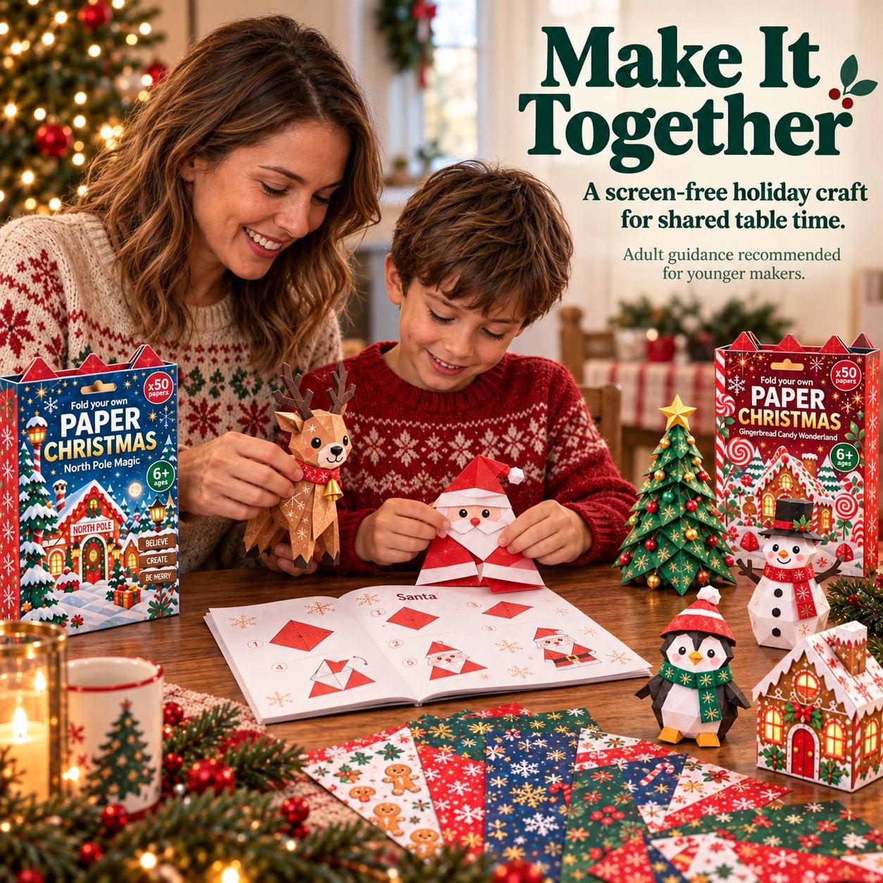 Last Day 57% OFF🎄Beginner-Friendly 3D Christmas Paper Craft Kit | Easy Layered DIY Holiday Decoration ✨