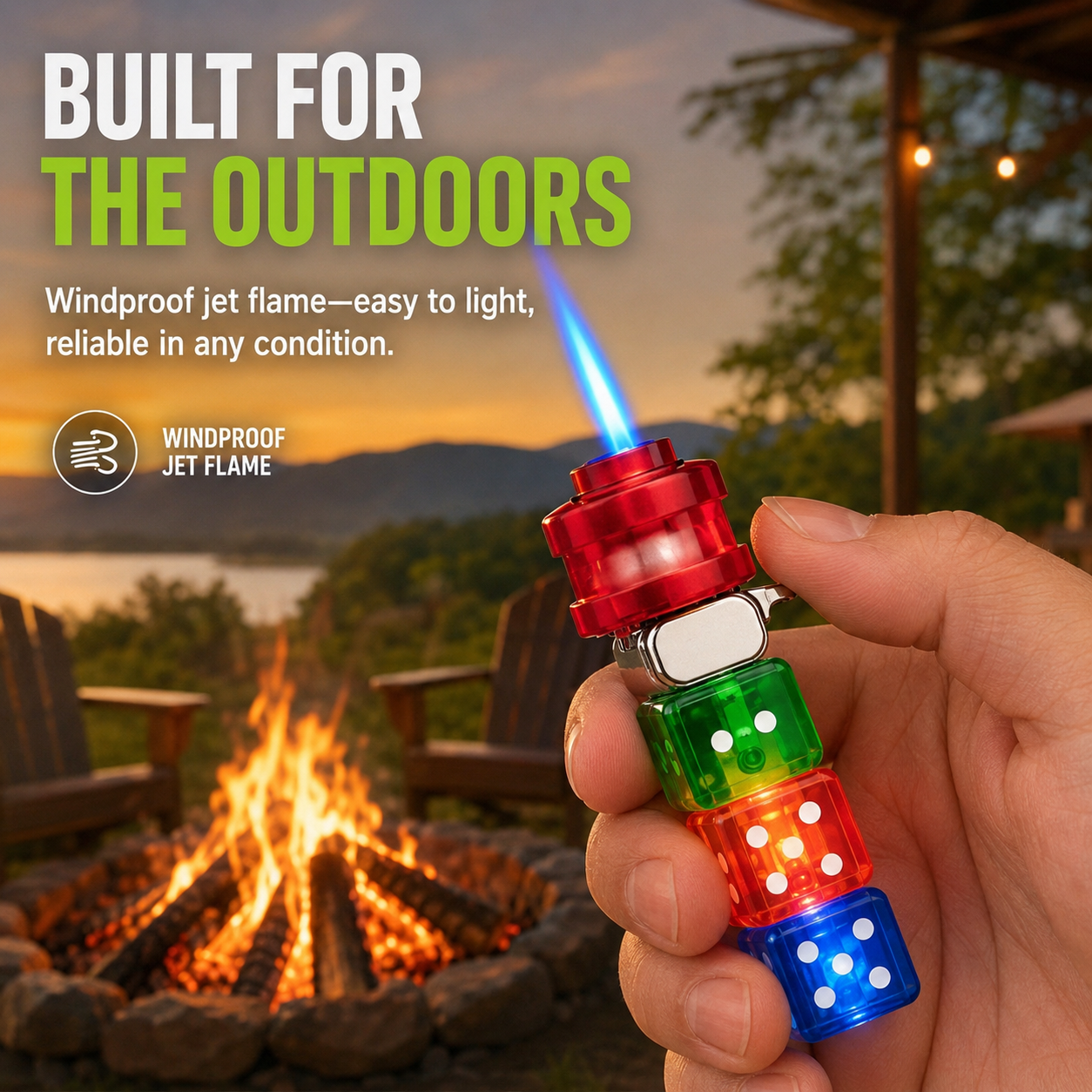 Windproof lighter for outdoor nights