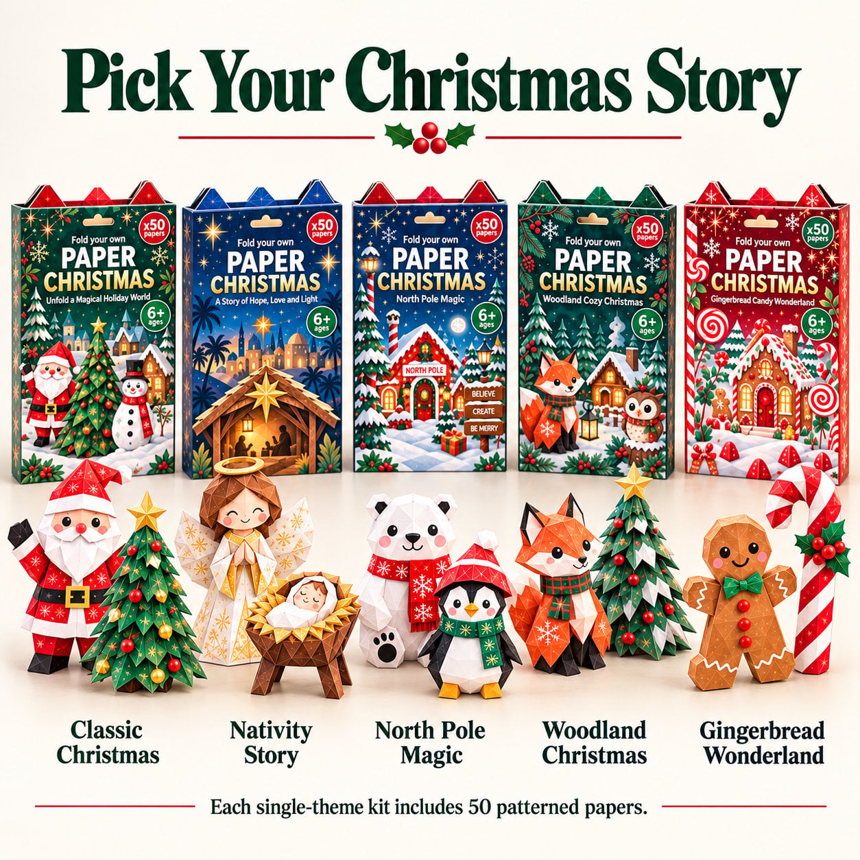 Last Day 57% OFF🎄Beginner-Friendly 3D Christmas Paper Craft Kit | Easy Layered DIY Holiday Decoration ✨