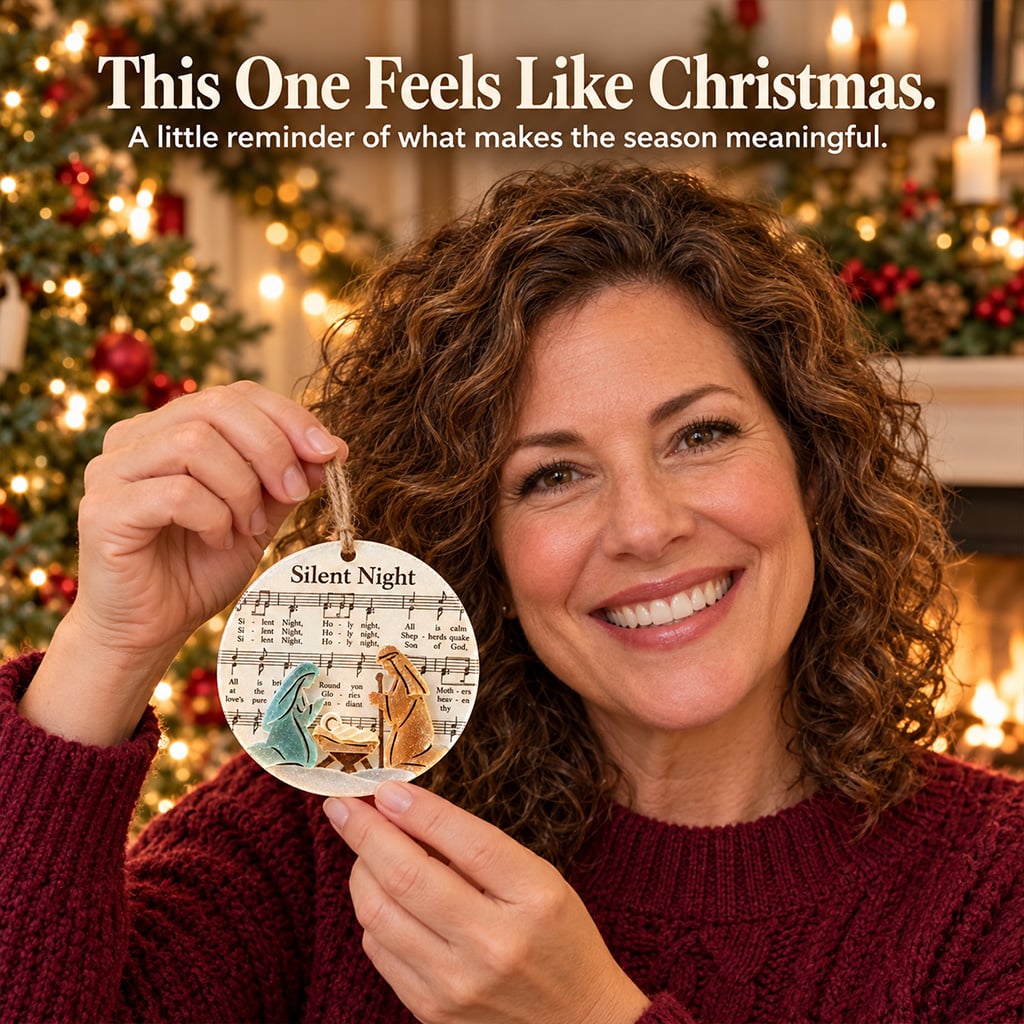 Christmas carol ornament bringing a peaceful holiday feeling