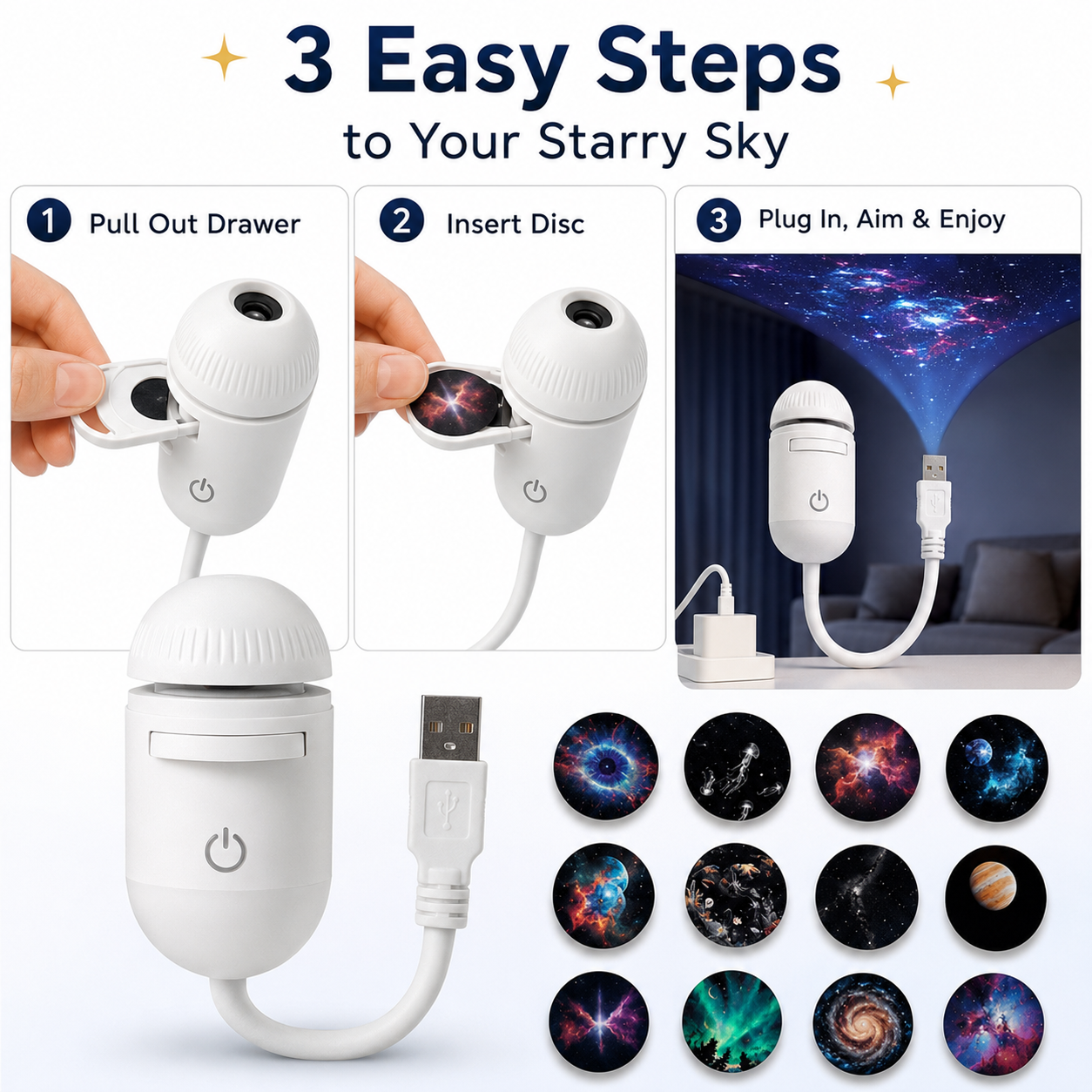 Simple star projector setup steps