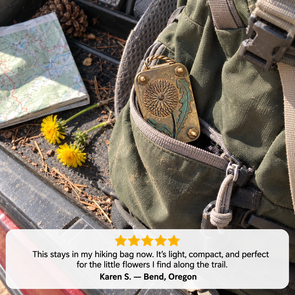 Customer review of the charming brass flower press finish