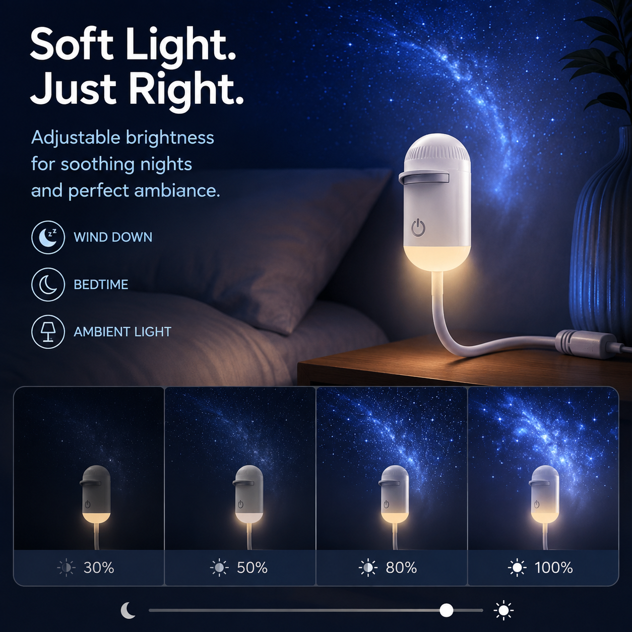 Adjustable brightness star projector lamp