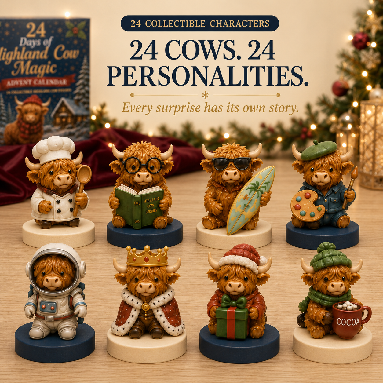 Different Highland cow characters