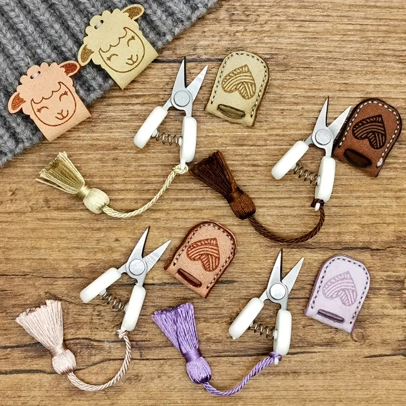 (🌲Early Christmas Sale- 49% OFF) Artistic Mini Scissors✂️, 🎁Metal Storage Box + Leather Cover