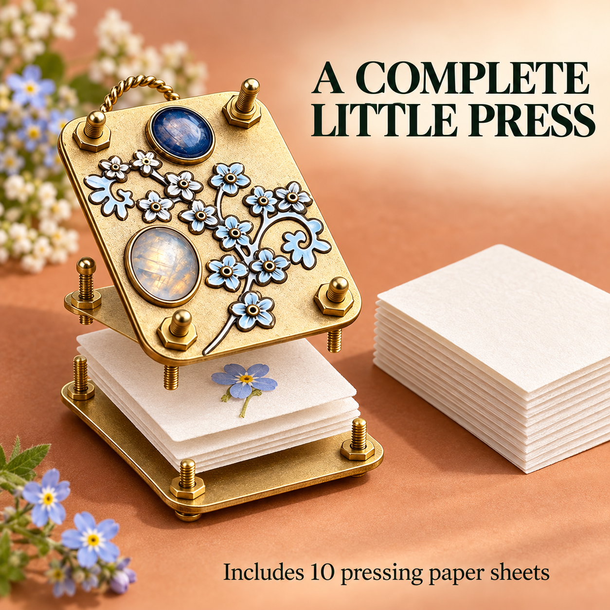 Pocket-size flower press ready for a nature walk