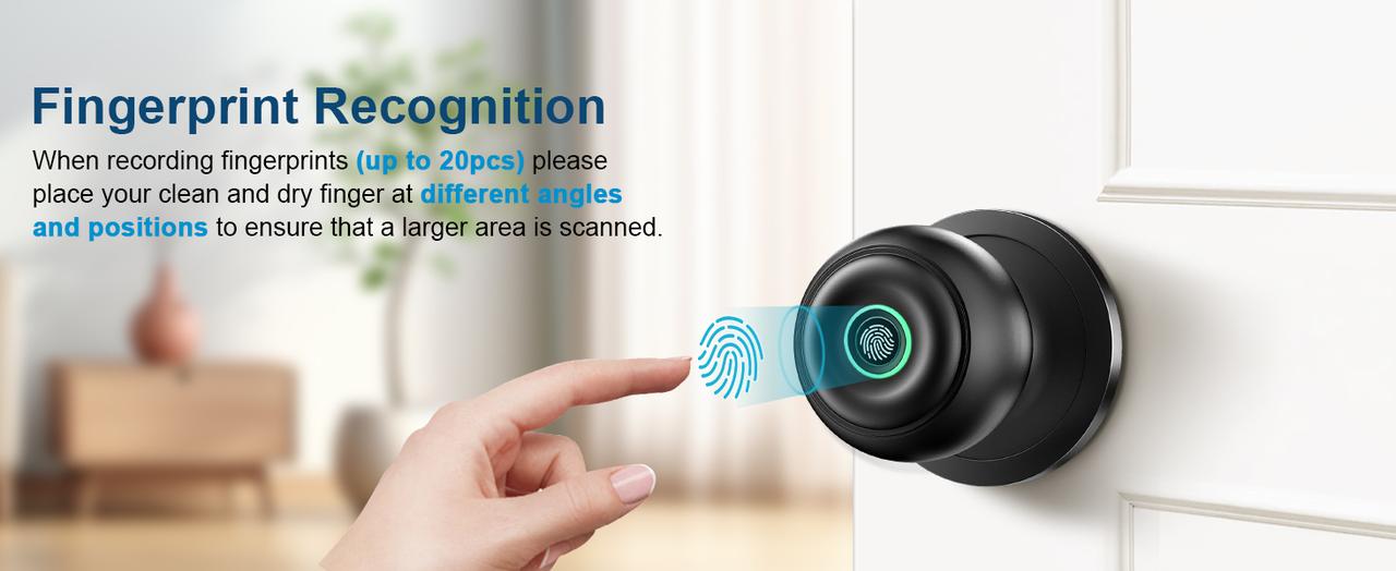 [Deals for You Days] EUERTE Smart Fingerprint Door Lock 3-in-1 with TT App Control & 5S Auto-Lock Rechargeable Battery for Rooms Offices Apartments Warehouses Garages Black Friday Gift FathersDayGift