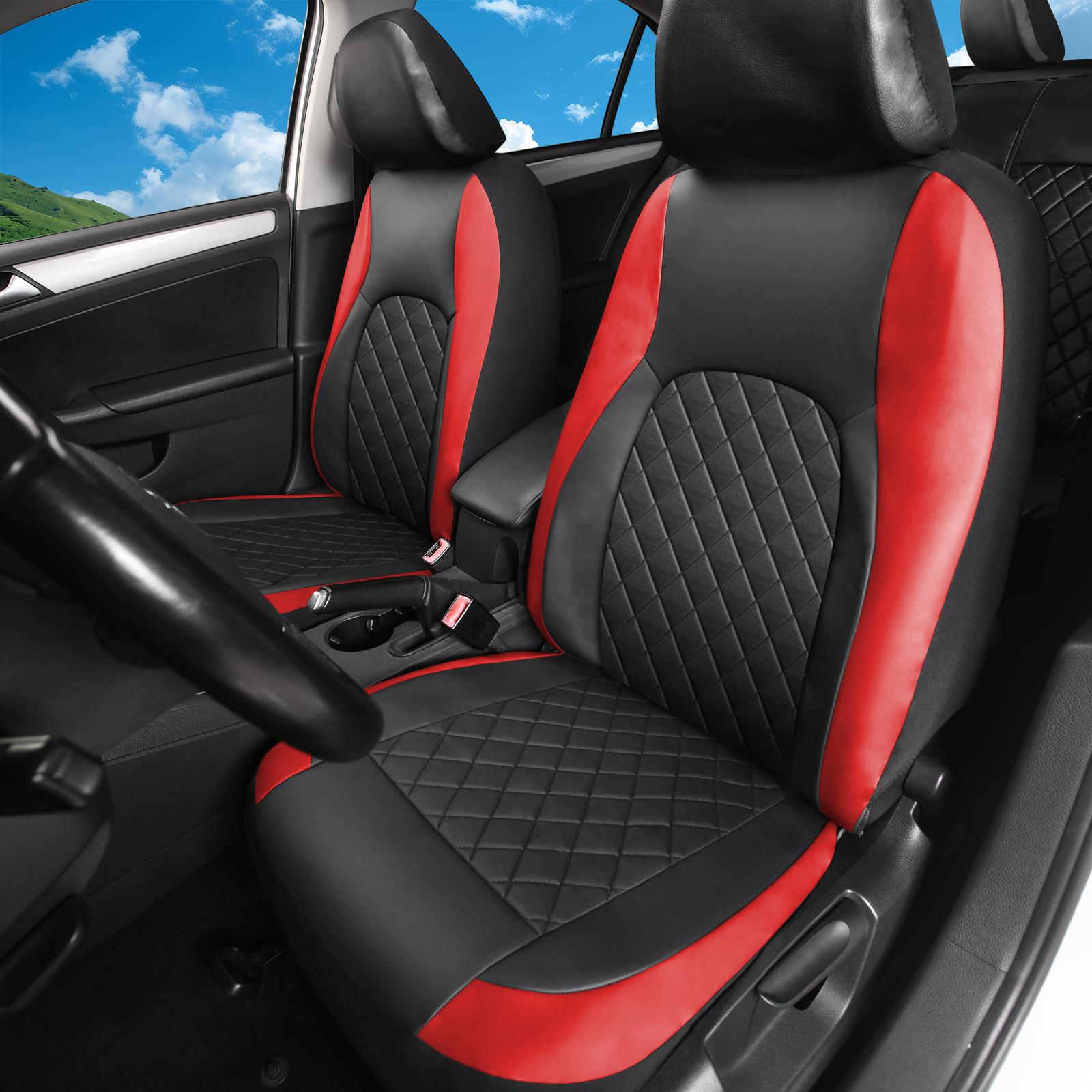 PU Leather Car Seat Covers for 2/5 Seats, Universal Fit Waterproof Car Seat Protectors, Fits Most Auto Truck Van SUV, Airbag Compatible, Protects Against Spills & Scratches, Car Interior Kit, Truck Car Accessories, Black Red Gray Front & Rear Covers PU Leather Car Seat Covers for 2/5 Seats, Universal Fit Waterproof Car Seat Protectors, Fits Most Auto Truck Van SUV, Airbag Compatible, Protects Against Spills & Scratches, Car Interior Kit, Truck Car Accessories, Black Red Gray Front & Rear Covers