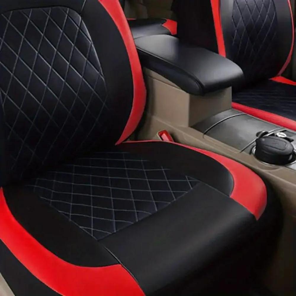 PU Leather Car Seat Covers for 2/5 Seats, Universal Fit Waterproof Car Seat Protectors, Fits Most Auto Truck Van SUV, Airbag Compatible, Protects Against Spills & Scratches, Car Interior Kit, Truck Car Accessories, Black Red Gray Front & Rear Covers PU Leather Car Seat Covers for 2/5 Seats, Universal Fit Waterproof Car Seat Protectors, Fits Most Auto Truck Van SUV, Airbag Compatible, Protects Against Spills & Scratches, Car Interior Kit, Truck Car Accessories, Black Red Gray Front & Rear Covers