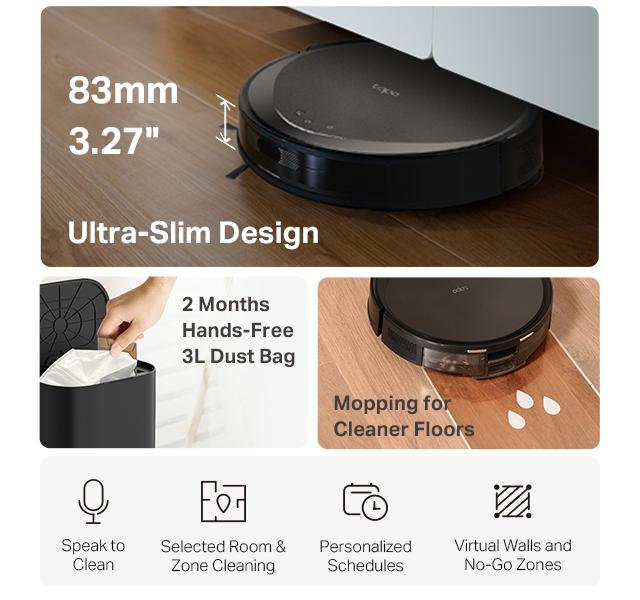 TP-Link & Tapo RV20 Max Plus Ultra-Slim Robot Vacuum and Mop with 5300Pa Suction, MagSLIM LiDAR Navigation, Auto-Empty Dock, 97% Dust Pickup, Alexa & Google Home Compatible - Deep Cleaning Machine Automatic Wireless #SummerWins #DealsForYouDays TP-Link & Tapo RV20 Max Plus Ultra-Slim Robot Vacuum and Mop with 5300Pa Suction, MagSLIM LiDAR Navigation, Auto-Empty Dock, 97% Dust Pickup, Alexa & Google Home Compatible - Deep Cleaning Machine Automatic Wireless #SummerWins #DealsForYouDays