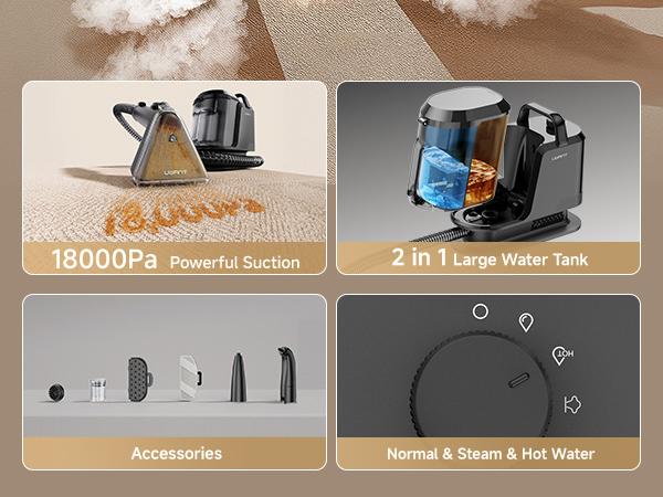 UWANT Portable Carpet Cleaner Machine ZY - Powerful Handheld Vacuum with 18000pa Suction, Deep Cleaning & Water Extraction for Area Rug, Home & Car Upholstery, Lightweight,back to school,back to school haul