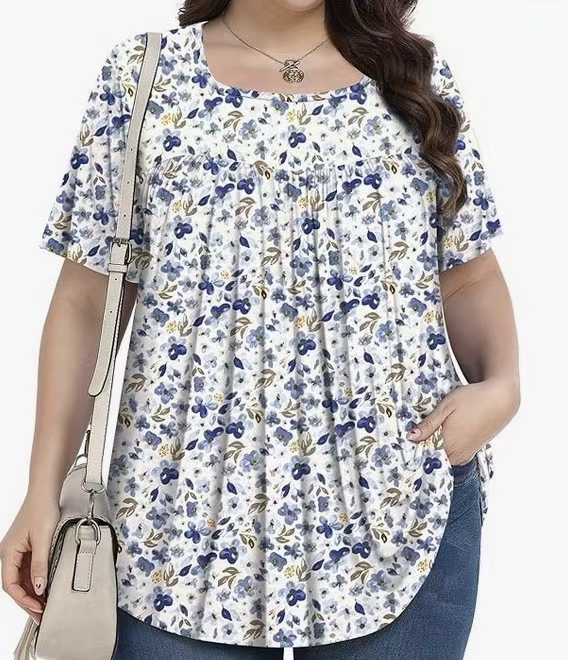 【LIMITED TIME 40% OFF】Plus Size Printed Tunic - Stretchy & Curve-Friendly