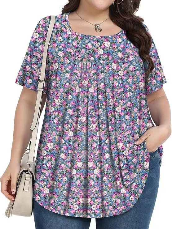 【LIMITED TIME 40% OFF】Plus Size Printed Tunic - Stretchy & Curve-Friendly
