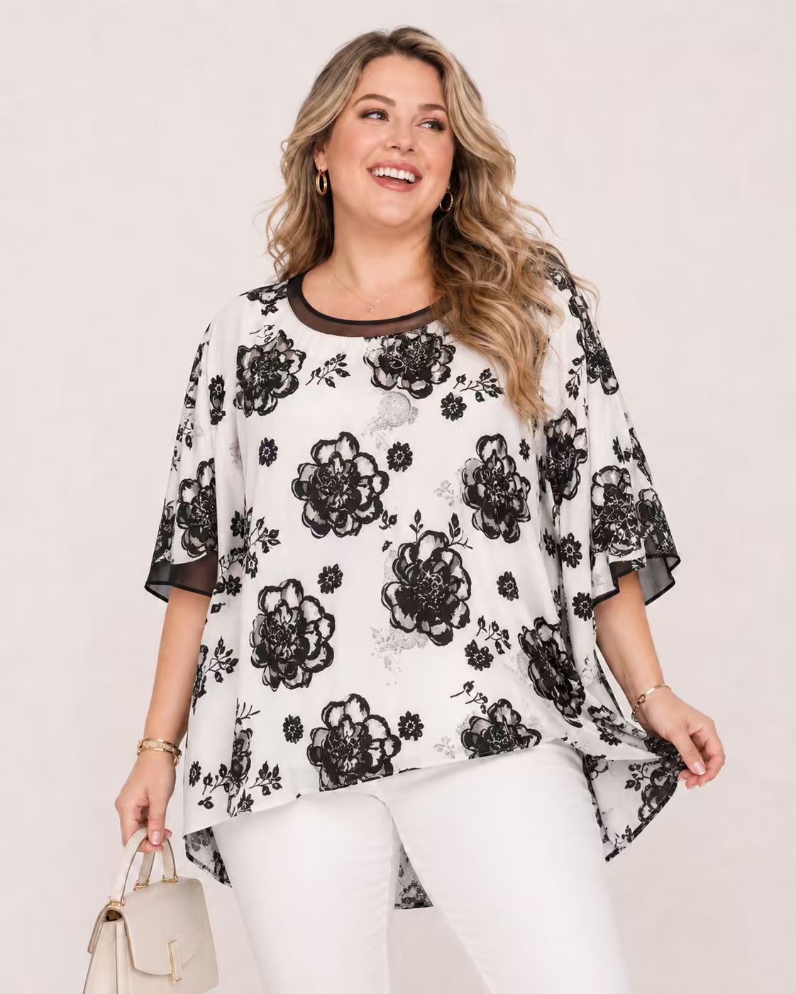 Large size fashionable short-sleeved casual versatile top T-shirt