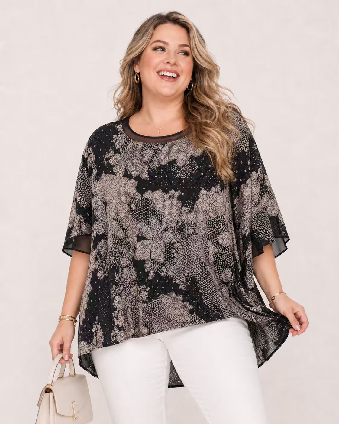 Large size fashionable short-sleeved casual versatile top T-shirt