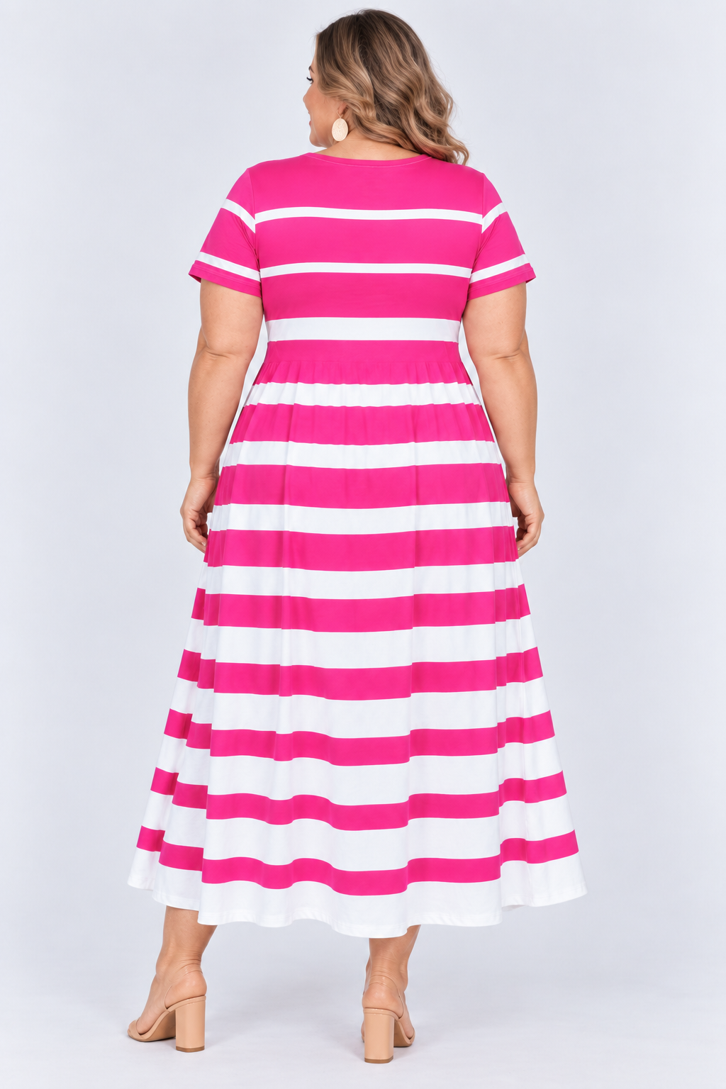 Printed loose pocket casual short sleeve women's dress