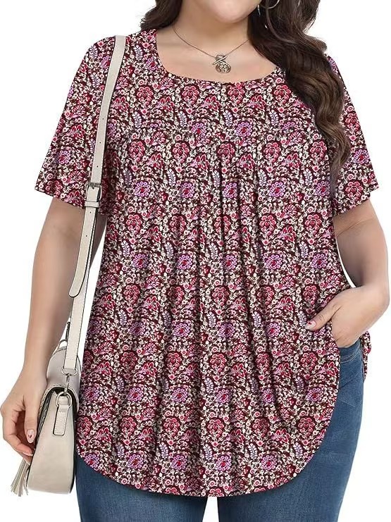 【LIMITED TIME 40% OFF】Plus Size Printed Tunic - Stretchy & Curve-Friendly